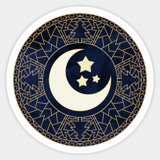 MANDALA MOON AND STARS Sticker